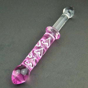 House Of Dasein Double Ended Pink Heart Glass Dildo Crystal Penis Anal Butt Plug