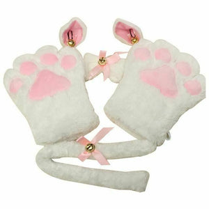 House Of Dasein Plush Cat Ears Paws Gloves Tail Anime Cosplay Kitten Pet Play Bdsm Kink Fetish