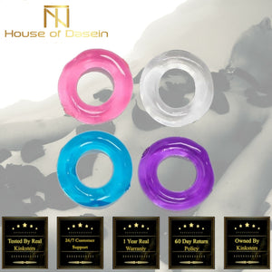 House Of Dasein 2 Pack Silicone Jelly Stretchy Penis Ring Cock Enlargement Men Set