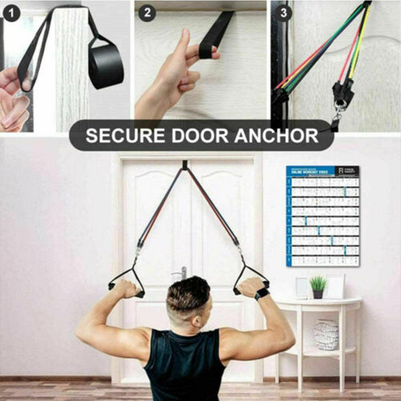 17 Pieces Latex Pull Rope Resistance Bands Kit Home Gym Equipment