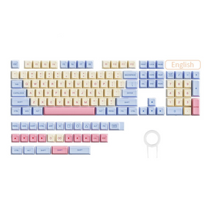 Keycap Keyboard Marshmallow 132 Keys Pbt Dye Sublimation Mechanical Keycaps Pack