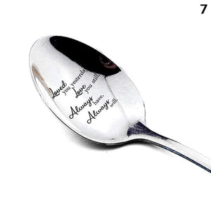 Valentine's Day Gift Stainless Steel Long Handle Spoon With Love Quotes