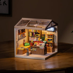 Robotime Diy Miniature Dollhouse Kits Super Store Fascinating Book Dw004