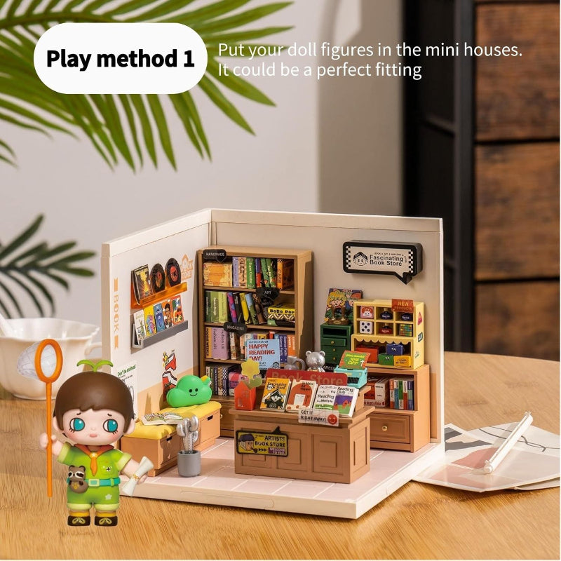 Robotime Diy Miniature Dollhouse Kits Super Store Fascinating Book Dw004