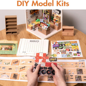 Robotime Diy Miniature Dollhouse Kits Super Store Fascinating Book Dw004