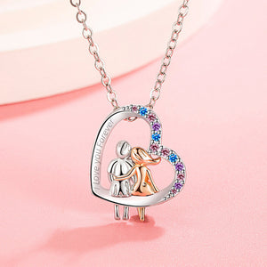 Veile Studios Love Couple Necklace With Colourful Rhinestones Heart Shaped For Valentine's Day Gift