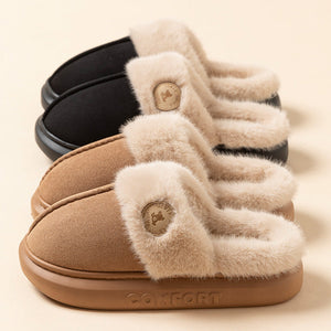 New Plush Slippers For Women And Men Winter Warm Home Indoor Fleece Shoes