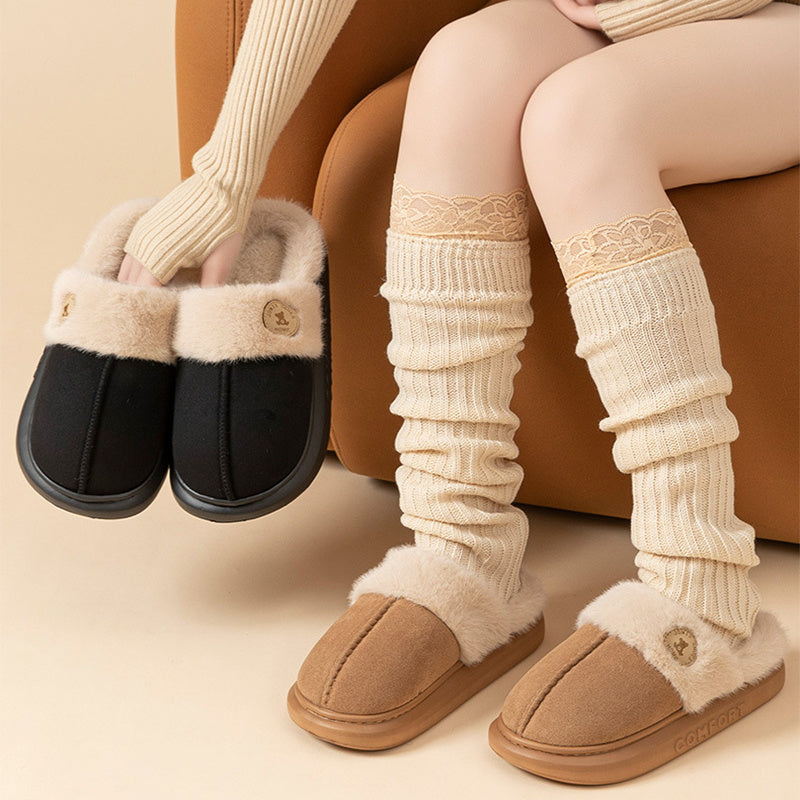 New Plush Slippers For Women And Men Winter Warm Home Indoor Fleece Shoes