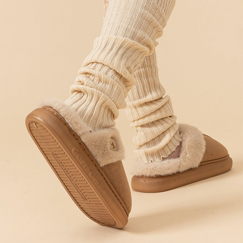 New Plush Slippers For Women And Men Winter Warm Home Indoor Fleece Shoes