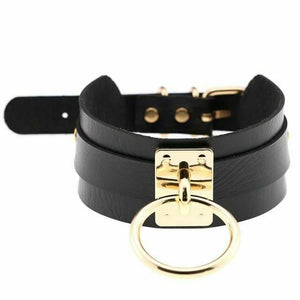 House Of Dasein Bdsm Big Ring Collar Black Red Slave Bondage Fetish Kink Restraints