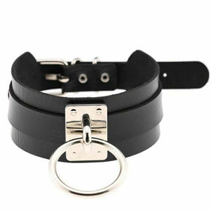 House Of Dasein Bdsm Big Ring Collar Black Red Slave Bondage Fetish Kink Restraints