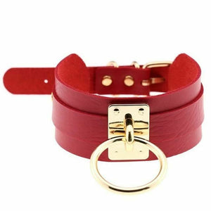 House Of Dasein Bdsm Big Ring Collar Black Red Slave Bondage Fetish Kink Restraints