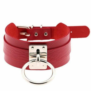 House Of Dasein Bdsm Big Ring Collar Black Red Slave Bondage Fetish Kink Restraints