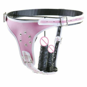 Pegging Kit Pink Panties Black Realistic Dildos Strapon Harness