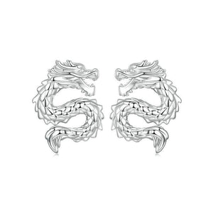 Veile Studios Silver Charm Chic Style Flying Dragon Pure Ear Studs Earrings Jewellery