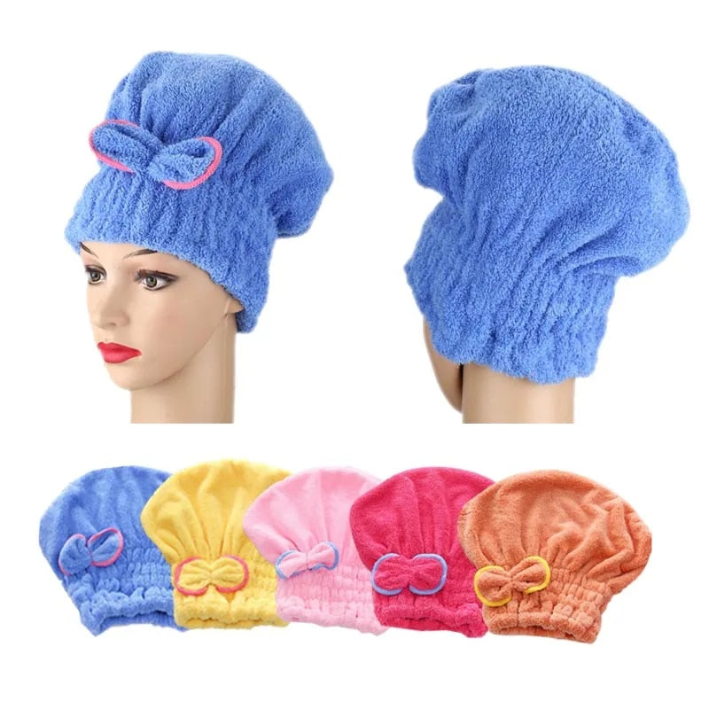 Hair Bonnets Red Microfibre Quick Drying Bath Towels For Womens Shower Hat