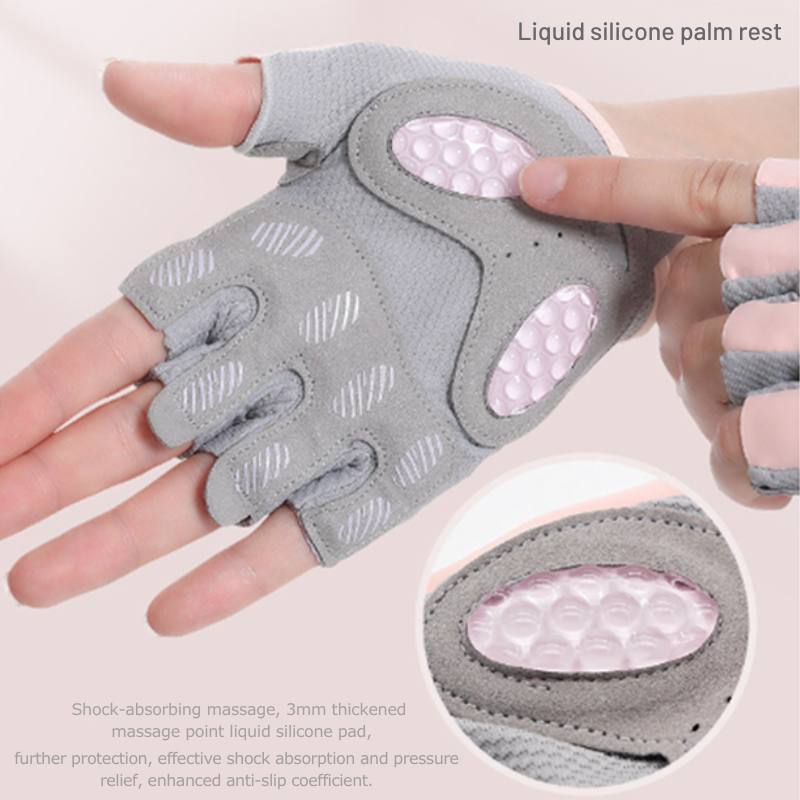 S Grey Breathable Gym Training Gloves With Non Slip Palm Grip