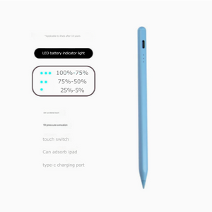 Blue Stylus Pen For Ipad (2018 & Later) Tilt Pressure Magnetic Attachment Led Battery Indicator Type C Rechargeable