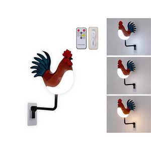 Red Usb Rechargeable Rooster Wall Lamp With Sound Aromatherapy And Decorative Design Creative Nightlight For Bedroom Cor