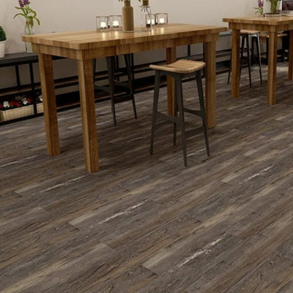 5Pcs Vinyl Tile Brown Driftwood Stain Self Adhesive Waterproof Floor Stickers