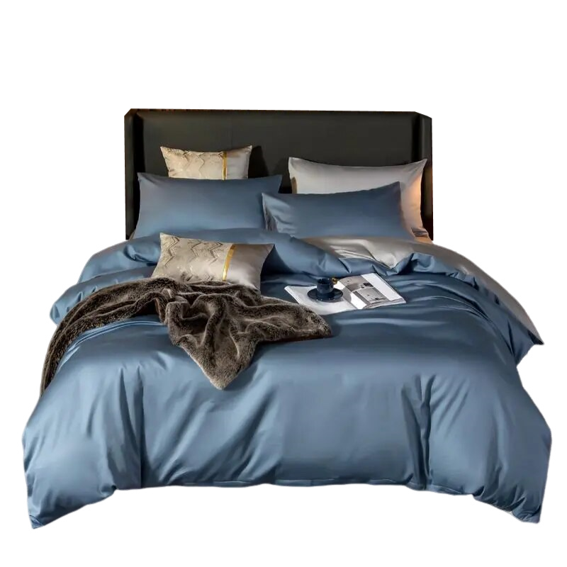 Blue Light Grey Ultra Soft Luxury Egyptian Cotton Cover King Size Set