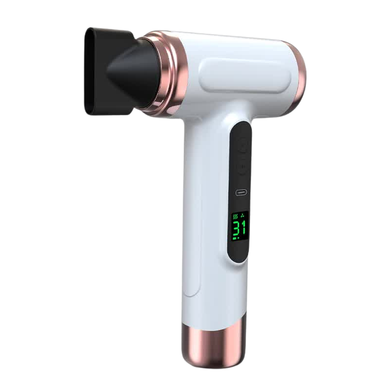 White Wireless Hair Dryer With Cold & Hot Air Portable Large Capacity Rechargeable Ionic Fast Drying Lightweight And Com