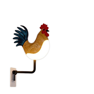 Yellow Usb Rechargeable Rooster Wall Lamp With Sound Aromatherapy And Decorative Design Creative Nightlight For Bedroom