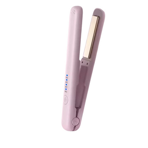 Pink Portable Wireless Hair Straightener With Adjustable Temperature Usb Type C Charging Lightweight Design