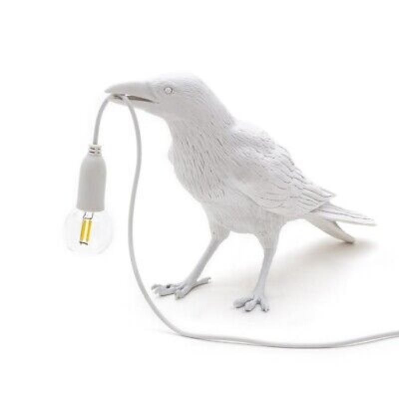 White Bird Standing Shape Nordic Resin Wall Lamp Creative Animal Bedside Decorative Usb Night Light Stylish Perched For