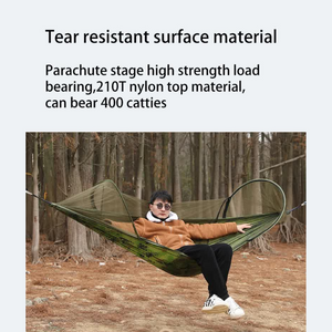 Pink Outdoor Camping Hammock With Mosquito Net Anti Tip Nylon Fabric Single/Double Person Quick Setup