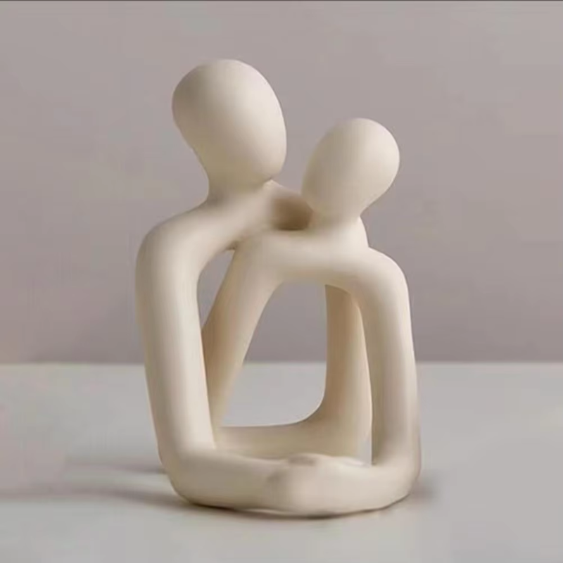 White Abstract Romantic Couple Candle Holder Modern Decorative Ornament