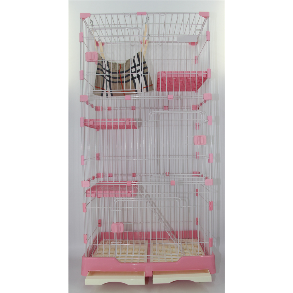 Yes4pets 179 Cm Pink Pet Level Cat Cage House With Litter Tray & Wheel 82X57x179cm