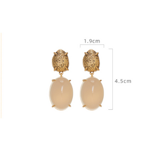 Veile Studios Niche Design French Lazy Retro Long Earrings In 18K Matte Gold Finish