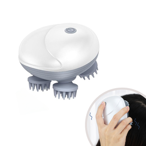 Silver Mini Electric Head Massager Portable 3D Device Waterproof Multifunctional Relaxation & Pet Care Rechargeable 6 Te