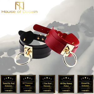 House Of Dasein Bdsm Big Ring Collar Black Red Slave Bondage Fetish Kink Restraints