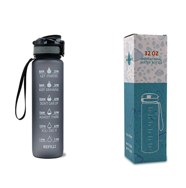 1 Litre Tritan Water Bottle With Time Marker For Sports And Fitness Activities