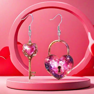 Veile Studios Romantic Key Heart Lock Acrylic Earrings Types And B Unisex New Collection