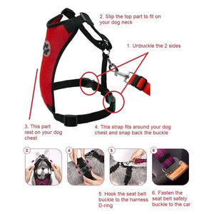 Adjustable Dog Harness With Seat Belt Strap