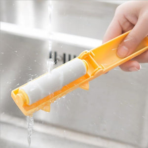 Yellow Portable Cartoon Roller Sticking Device For Pet Hair Dust Remove Dog