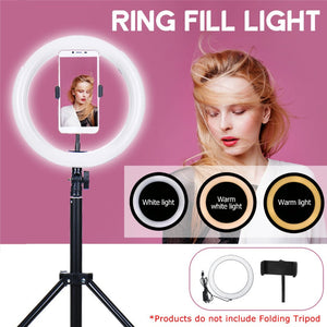 26Cm Portable Adjustable Led Selfie Ring Light With Phone Holder