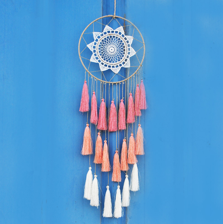 Dreamcatcher With Lace And Tassels Boho Wall Hanging Art Home Decor