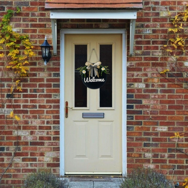 Welcome Hello Hanging Decoration Front Door Rustic Sign