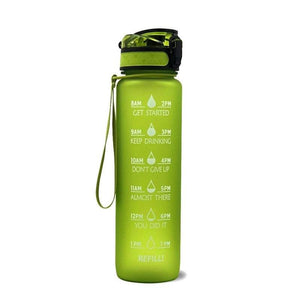 1L Leakproof Drinking Water Bottle Outdoor Bpa Free With Time Marker Sport