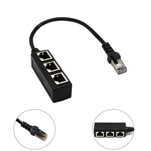 Lan Ethernet Network Rj45 Connector Splitter Adapter Cable For Networking Extension 1 Male To 3 Female