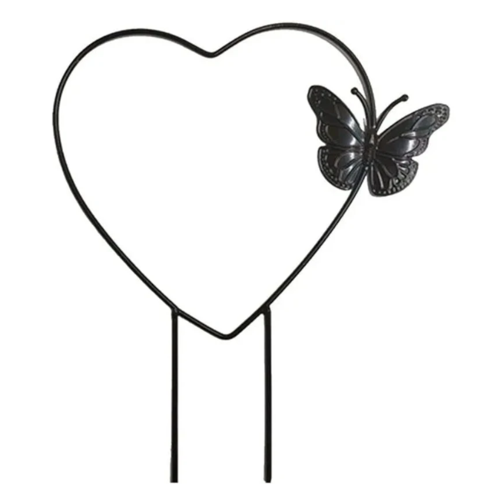 Round Heart-Shaped Plant Support Garden Stake Stand Flower Trellis Frame Holder
