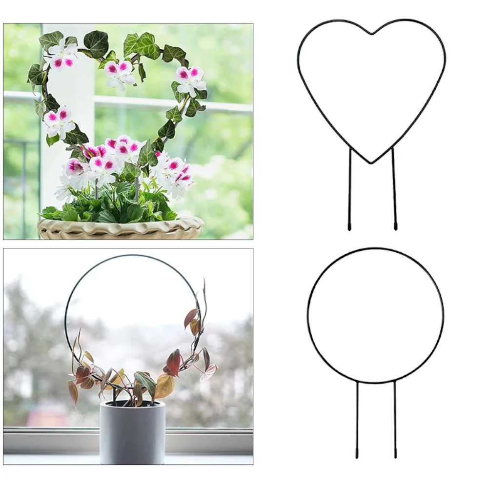 Round Heart-Shaped Plant Support Garden Stake Stand Flower Trellis Frame Holder