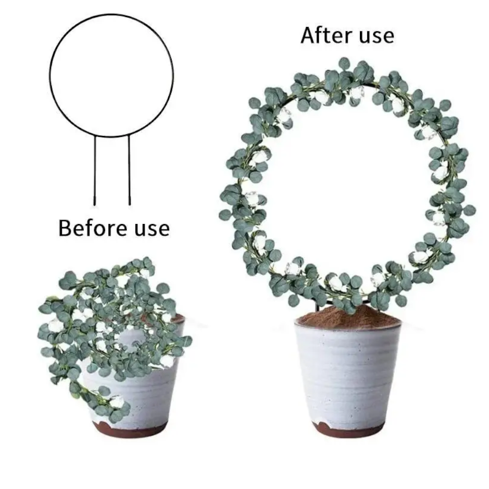 Round Heart-Shaped Plant Support Garden Stake Stand Flower Trellis Frame Holder