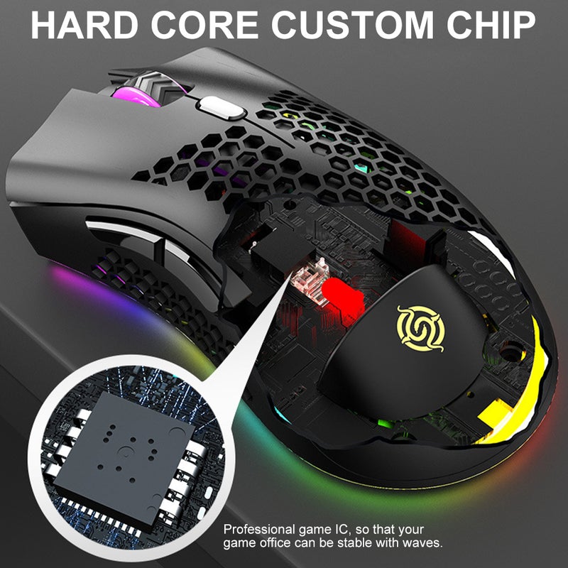 2.4G Optical Mice Rgb Backlit Mouse Wireless 1600Dpi Gaming Usb Rechargeable For Computer Laptop Notebook