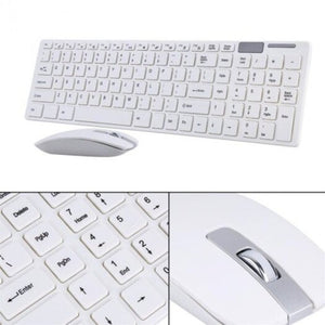 2.4G Slim Optical Wireless Keyboard And Ultra Thin Mouse Usb Receiver Combo Kit White