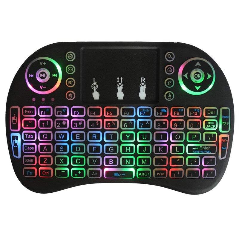 Tablet Keyboards 2.4Ghz Colourful Backlit Wireless Touchpad Mouse For Android Tv Box Pc Smart